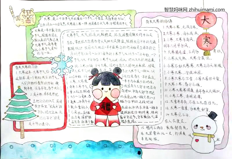 二十四节气-大寒手抄报-图2