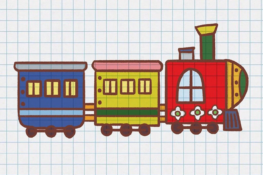 一组可爱漂亮的交通工具简笔画图片-图5