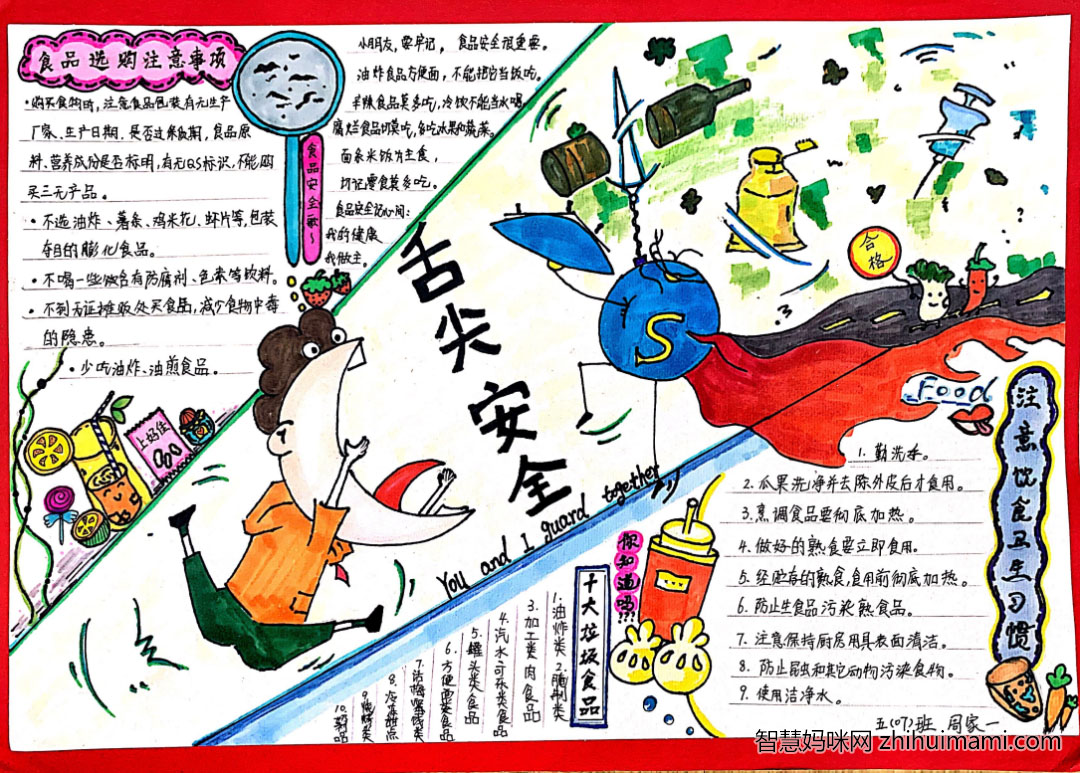 食品卫生安全的手抄报怎样画-图1
