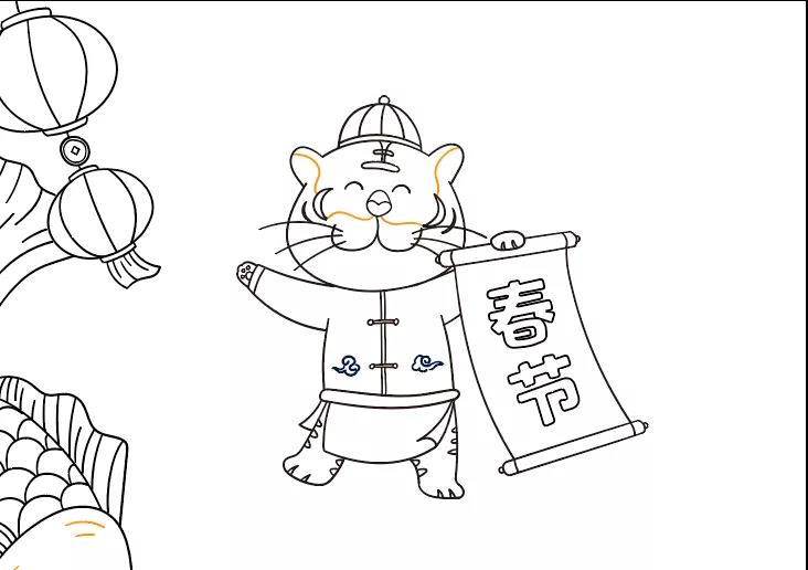 虎年春节手抄报-图2