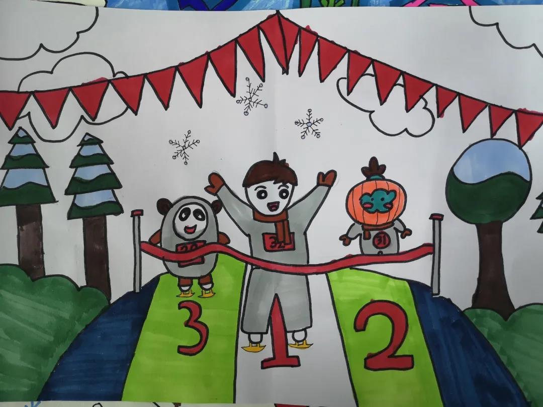 冰雪迎奥运儿童画-图4