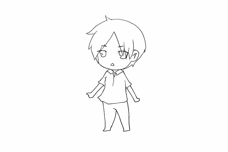 Q版夏目简笔画画法步骤-图2