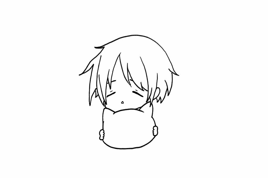 可爱夏目简笔画画法步骤-图2