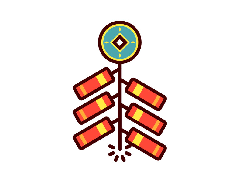 各种春节烟花爆竹的画法-图1