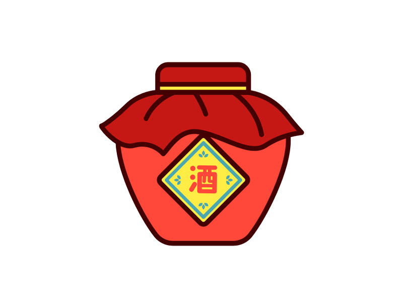 步骤1：酒坛简笔画
