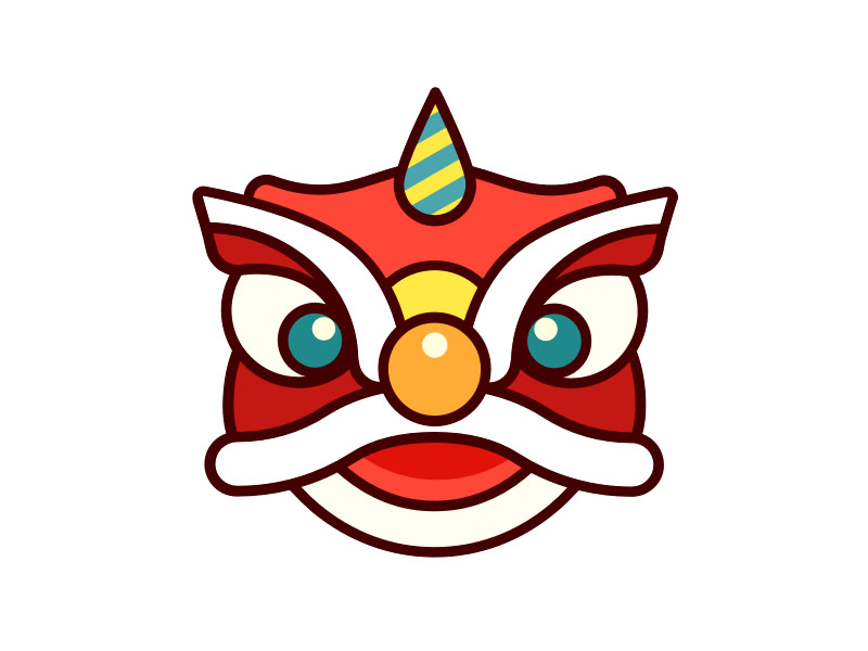 步骤6：舞狮简笔画