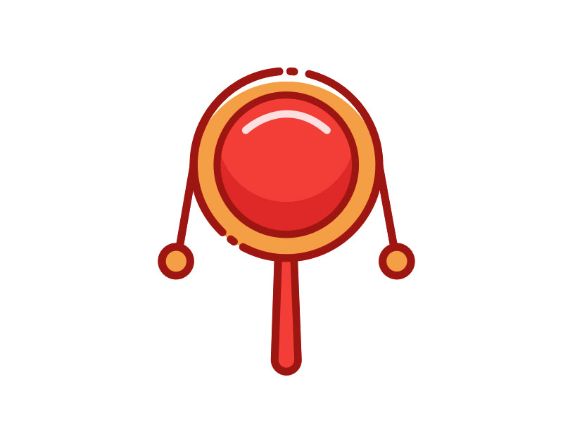 步骤4：拨浪鼓简笔画