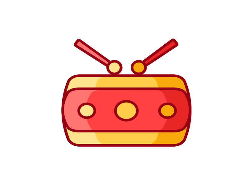 步骤5：打鼓简笔画