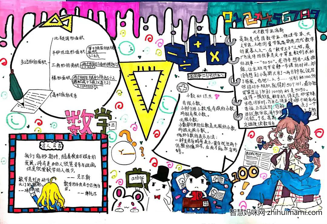 马小跳玩数学手抄报-图2