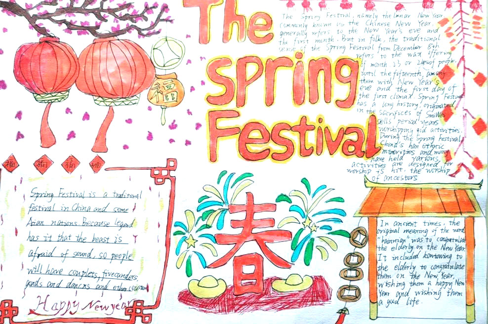 2022喜迎新春英语手抄报-图9