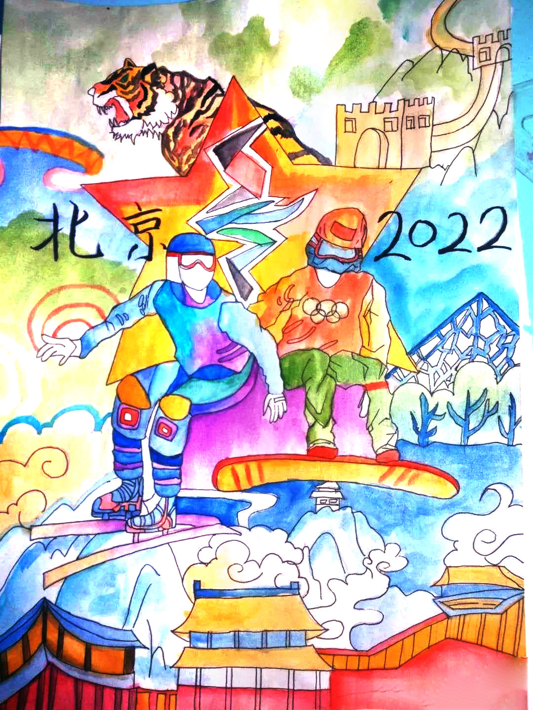 2022冬奥会绘画（6张竖版）-图5