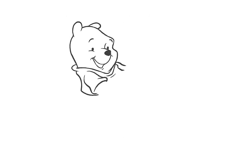 小熊维尼简笔画步骤图-图3