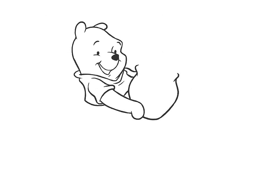 小熊维尼简笔画步骤图-图4