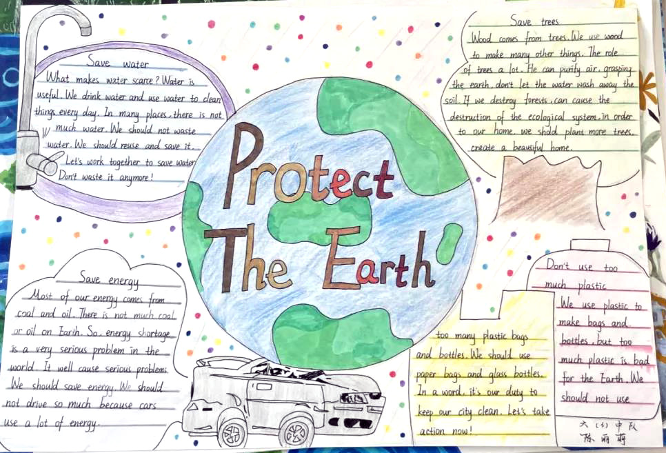 绿色环保主题英语手抄报图片-图12