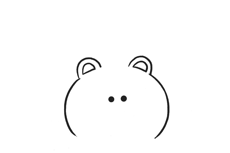 简单的轻松熊简笔画画法步骤-图2