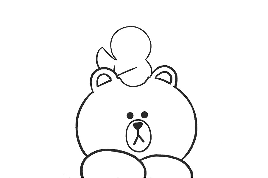 简单的轻松熊简笔画画法步骤-图6