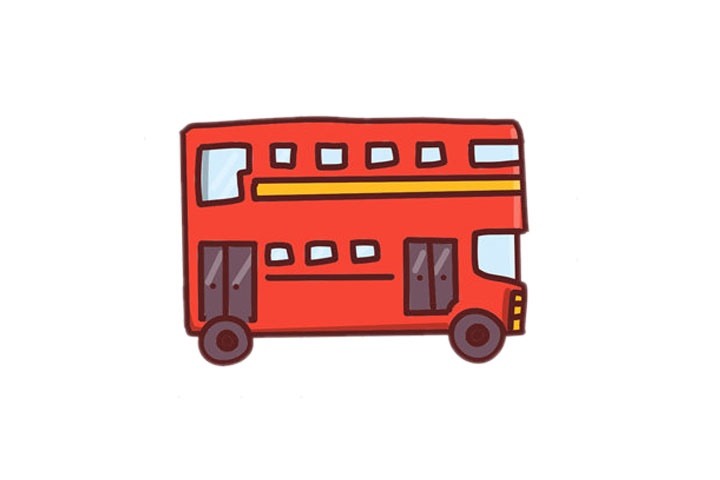 简单的双层巴士简笔画教程