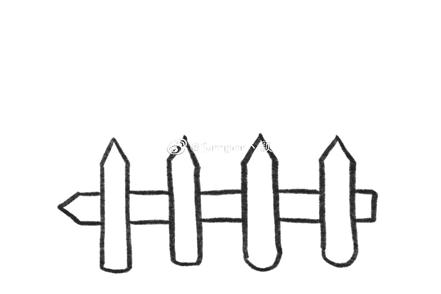 彩笔搭建的美丽花园简笔画画法-图5