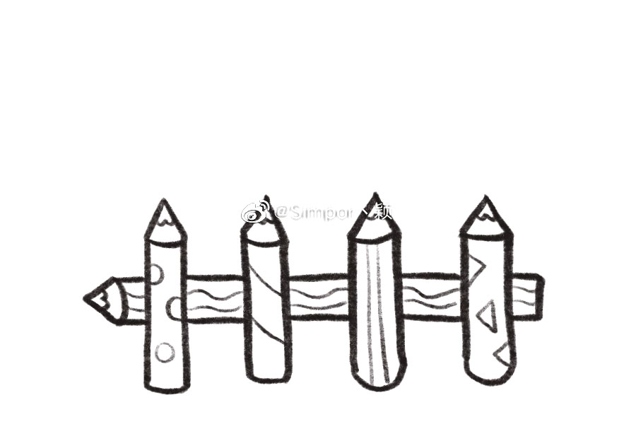 彩笔搭建的美丽花园简笔画画法-图6