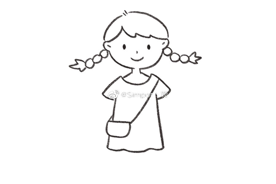 俏皮小女孩的画法-图5