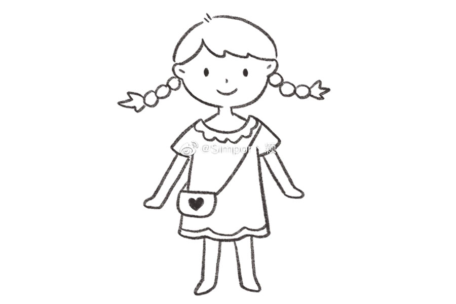 俏皮小女孩的画法-图7