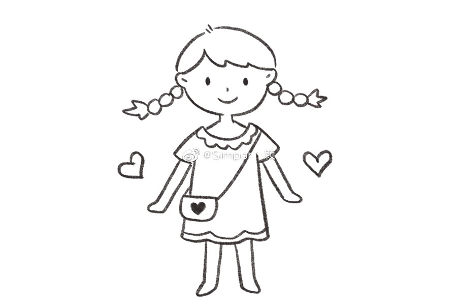 俏皮小女孩的画法-图8