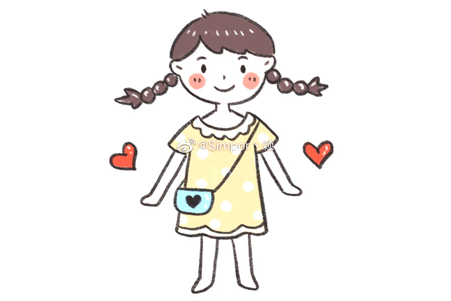 俏皮小女孩的画法