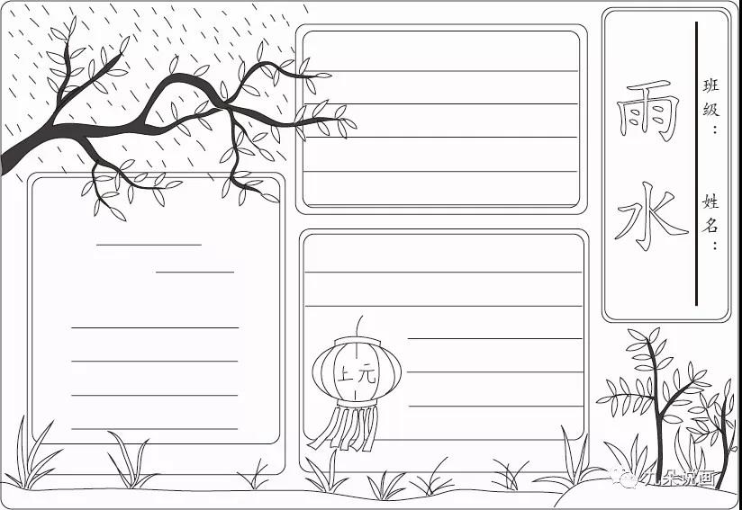 二十四节气手抄报内容特辑二（附线稿模板）-图1