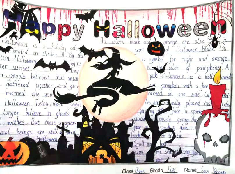 简单的万圣节英语手抄报-图2
