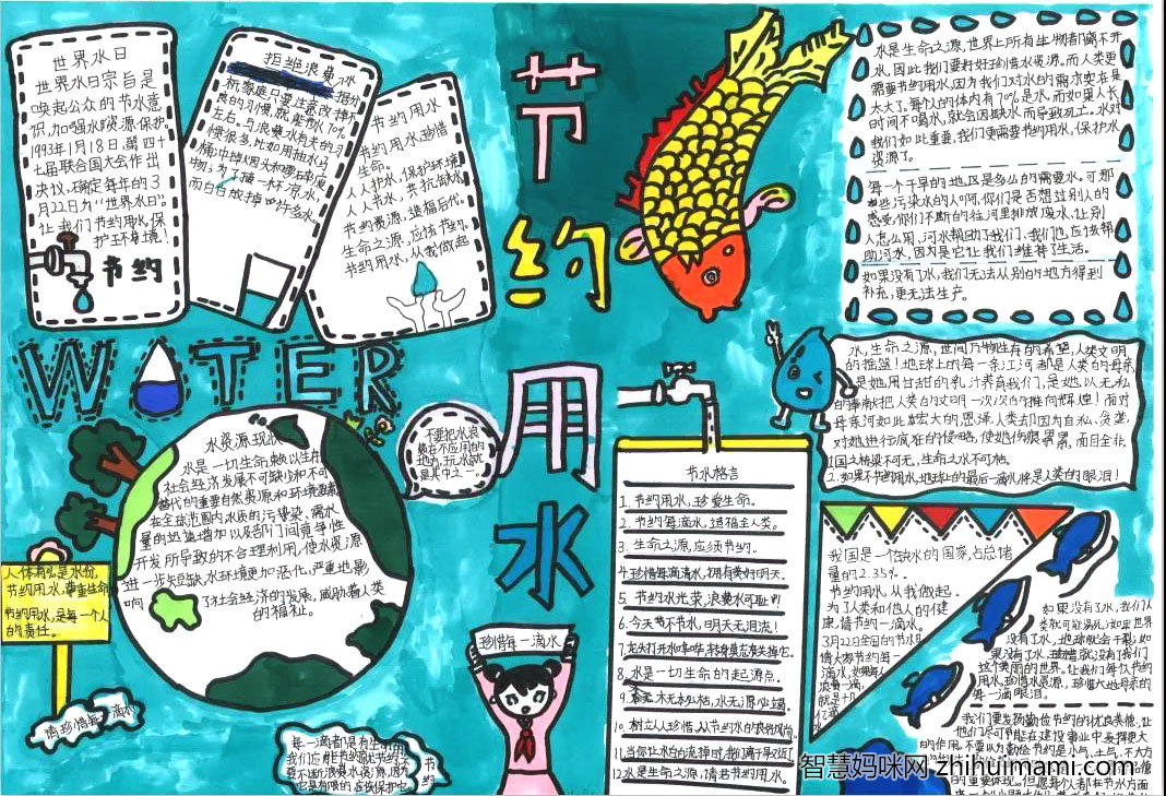 5张节约用水手抄报图片一等奖-图1