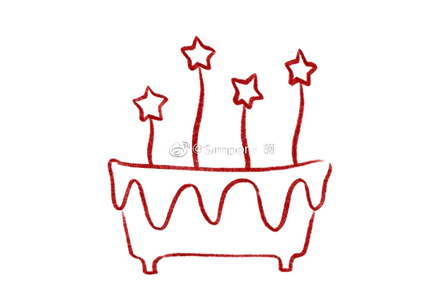 漂亮的星星植物盆栽简笔画-图5