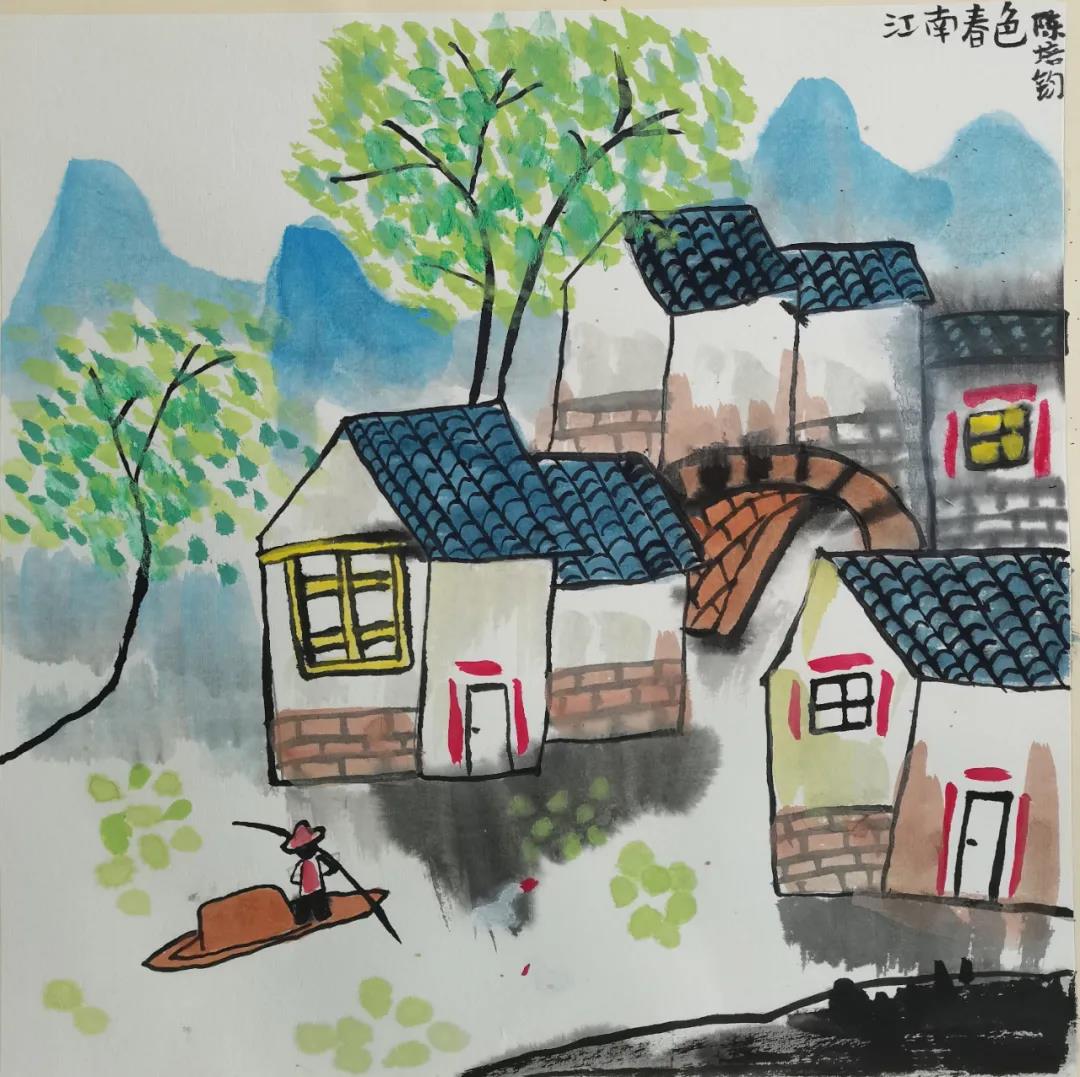 11张美丽的家乡中国画作品-图8
