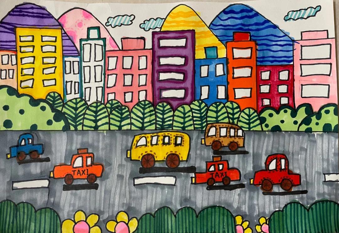 家乡的春天儿童绘画作品-图2