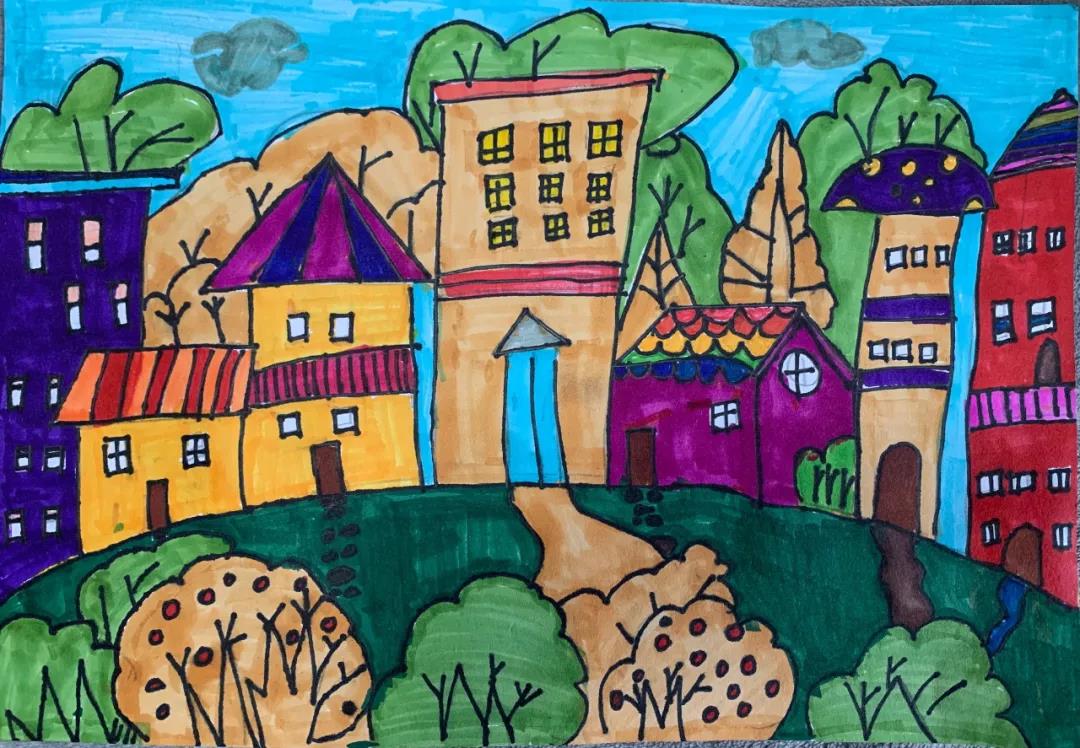 我爱我的家乡主题画-图1