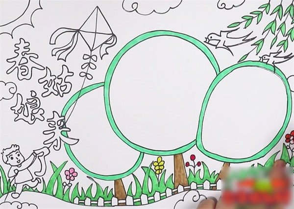 关于春姑娘来了的手抄报画法-图4