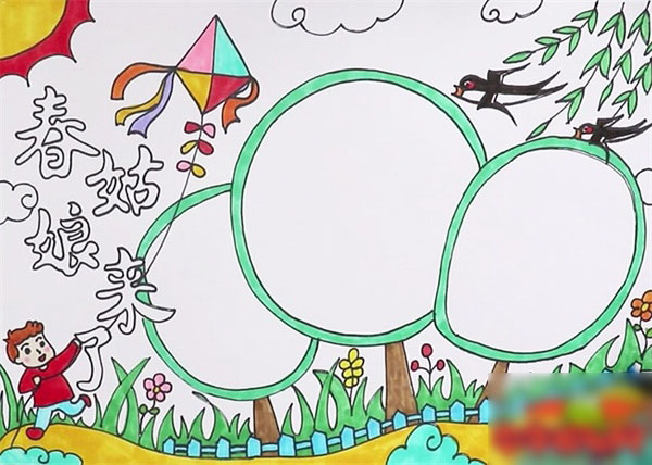关于春姑娘来了的手抄报画法-图5