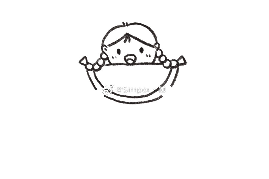 吃西瓜的小女孩简笔画-图4