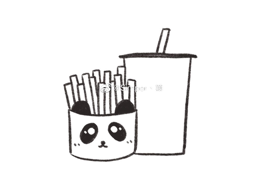 薯条配果汁简笔画-图6