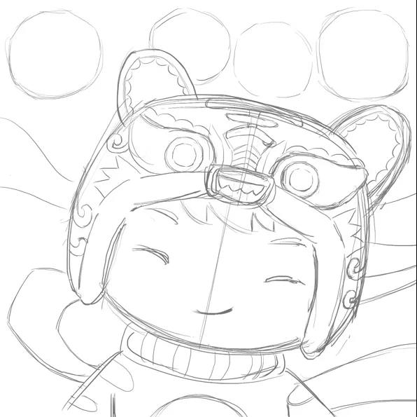 步骤1：首先我们用铅笔在画纸上勾勒出人物的基本形态。