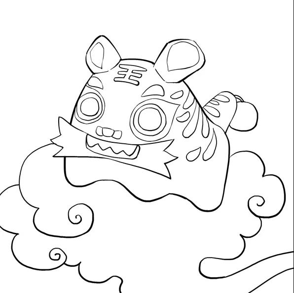 步骤3：然后我们用勾线笔对草图进行勾线。