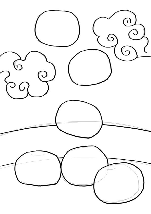 步骤2：接着我们对画面进行勾线。