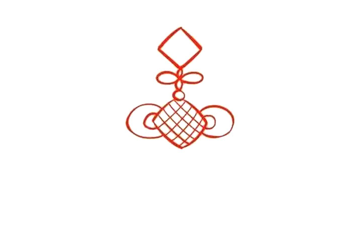 漂亮中国结喜庆中国年简笔画画法-图3