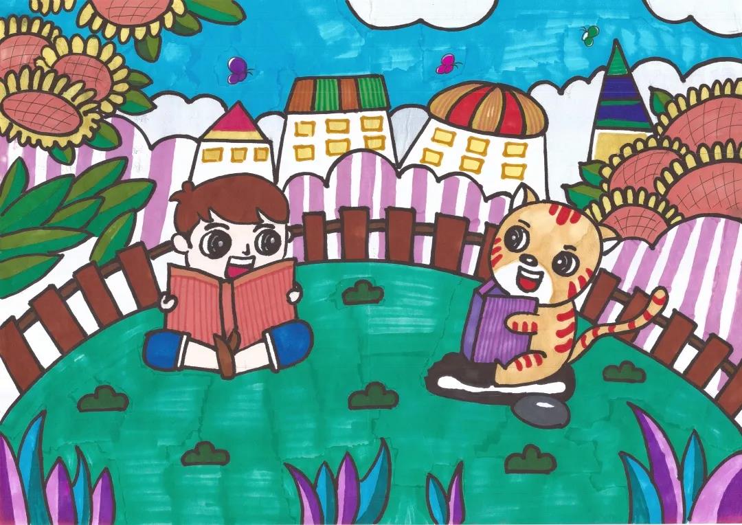 我的书屋我的梦儿童画图片-图3