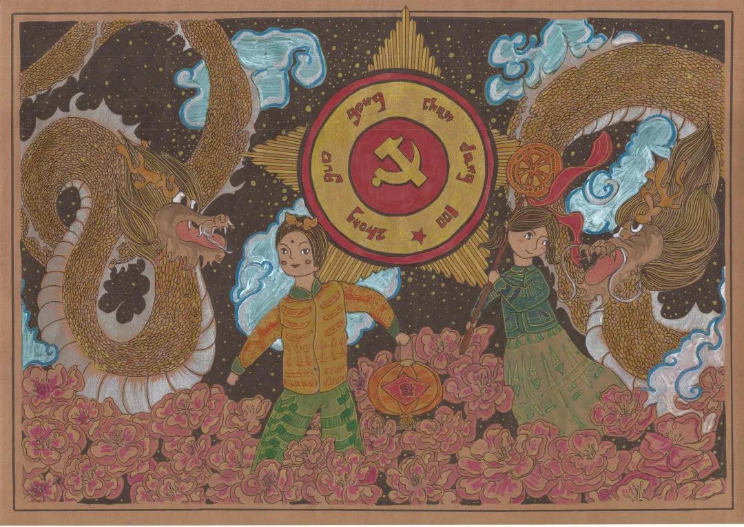 “学习强国，童心永向党”主题儿童画-图4