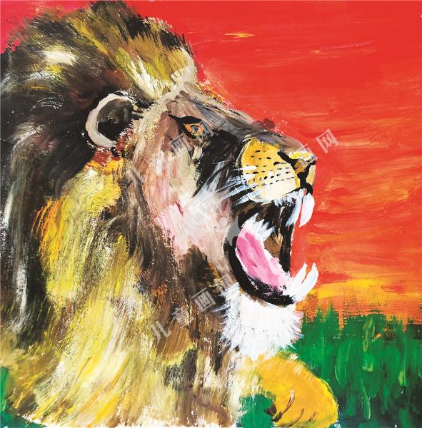 南非狮子儿童画