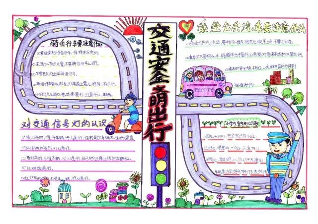 交通安全文明出行主题手抄报图片-图4