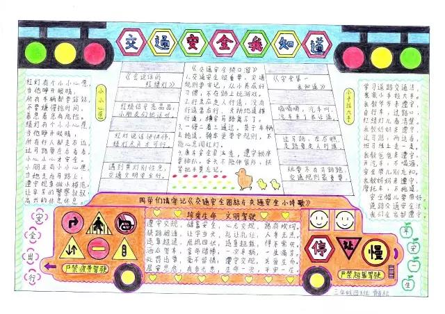 小学三年级安全文明出行的手抄报-图3