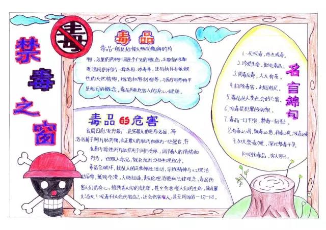 5张简单的禁毒教育手抄报图片-图5