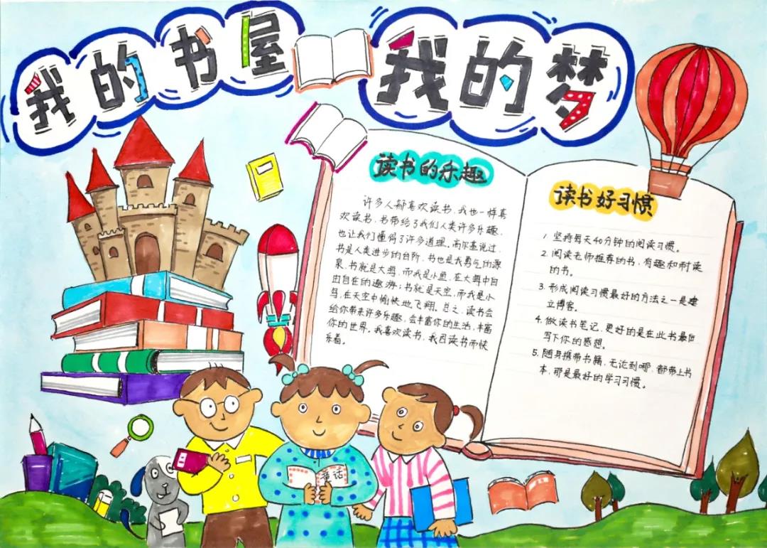 “我的书屋·我的梦”优秀手抄报作品赏析-图4