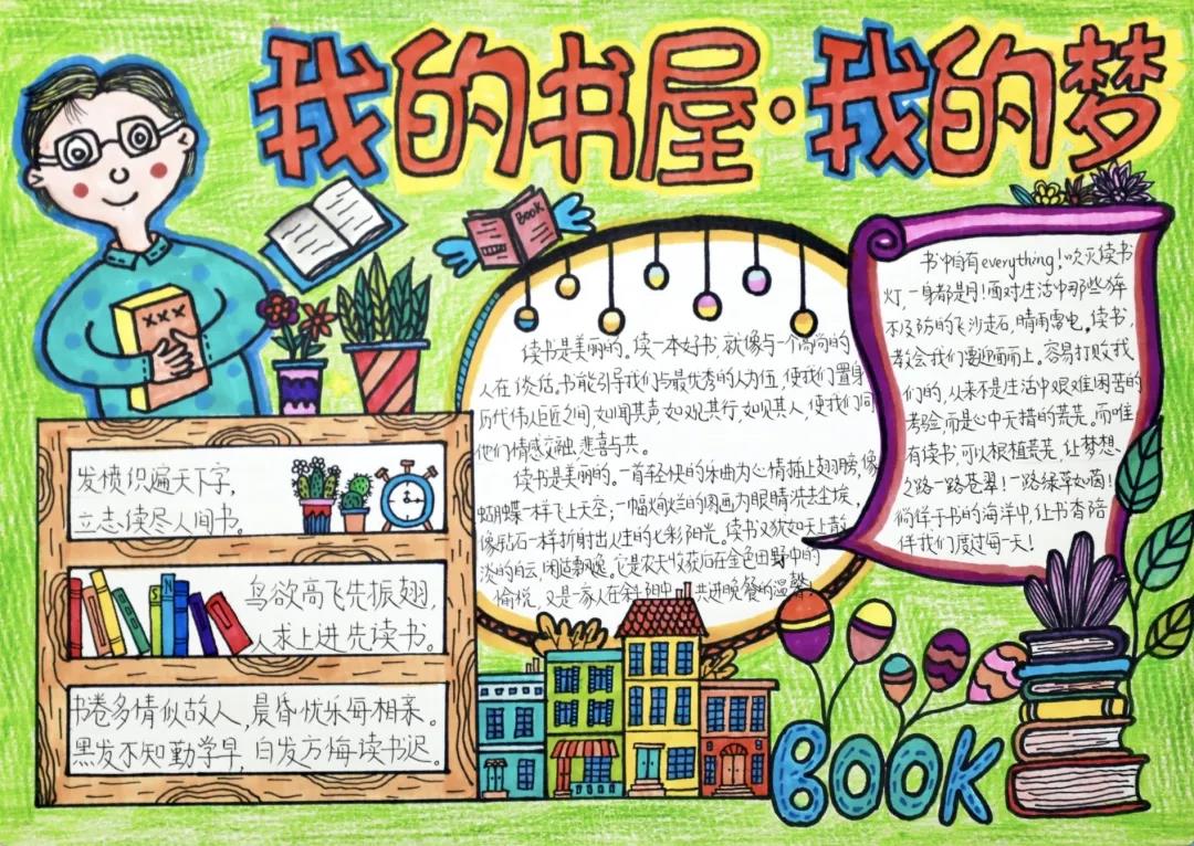 “我的书屋·我的梦”优秀手抄报作品赏析-图10